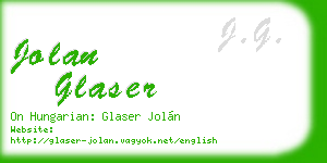 jolan glaser business card